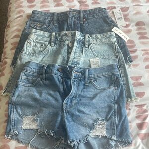 Denim Distressed Shorts Trio